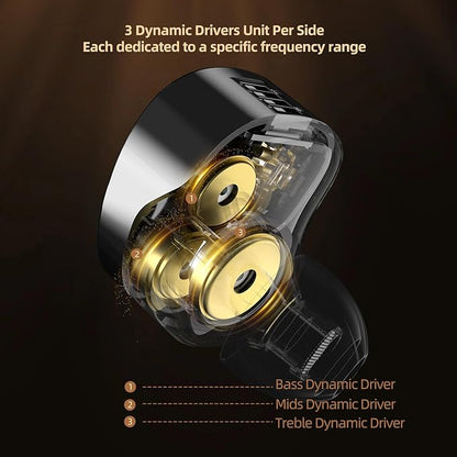 KZ Vader Pro USB C Headphones, in-Ear Monitors Triple Dynamic Driver IEM for Samsung S25 S24 S23 FE S22 S21 S20 A53 A54 Type C Noise Isolating Fit IEM Built-in DSP with EQ for iPhone 16 Pro (Type-C)