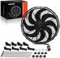 A-Premium 16'' 16 inch Slim Fan Pull Universal Electric Radiator Cooling Fan Assembly, 12V 120W with Mount Kit