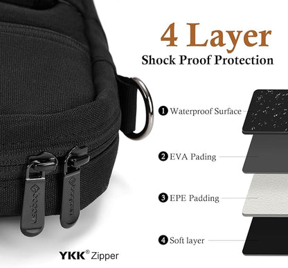 15 15.6 16 17 17.3 inch Laptop Computer PC Shoulder Bag Carrying Case, Water-Repellent Briefcase