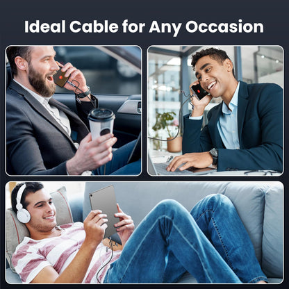 YOUSAMS 240W Multi Charging Cable, 6.6ft 6-in-1 USB C Cable Fast Charging Cords with USB-C/A Ports to IP/Type C/Micro Connectors for Pad/Cell Phones/Tablets/Laptop