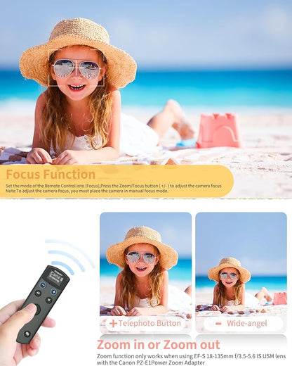 Hanpusen Rechargeable Camera Remote Control for Canon - Wireless Shutter Release with OLED Screen Compatible with R8, R6 II, R100, R50, R10, M50, SL3, R3, R5, R6, RP, R;Replaces Canon BR-E1(Black)