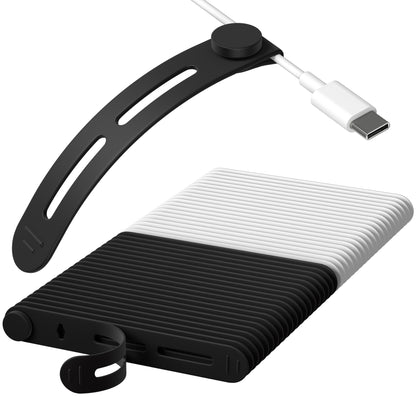 Nearockle 40Pcs Reusable Cable Ties, Adjustable Cord Organizer, Black+White