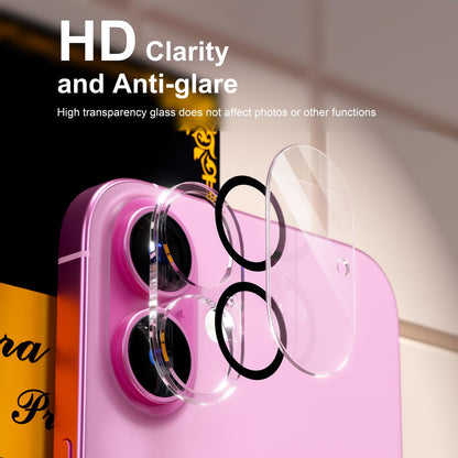 beuxece for 6 Pack iPhone 17 / iPhone 16 / iPhone 16 Plus Camera Lens Protector [Drop Protection] [Easy Installation] 9H Tempered Glass Camera Screen Protector Cover Accessories, Clear