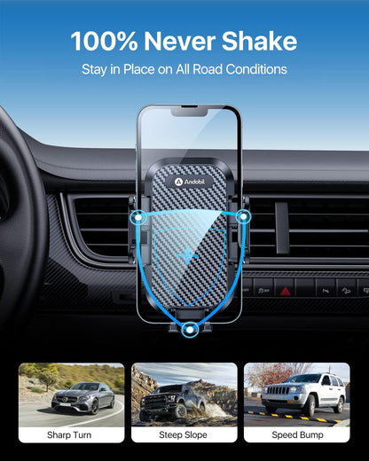 andobil 2026 Upgraded Car Phone Holder Mount, Military-Grade Phone Holders for Your Car Vent Ultra-Stable Metal Clip Universal 360° Cell Phone Car Mount for iPhone 17 Pro Max 16/15/14/13/12/ Samsung