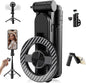 2025 New 4 in 1 Multifunctional Magnetic Selfie Stick, 360° Rotation Phone Tripod with Remote Control, Portable Extendable Mag Tripod, Universal Mobile Phone Holder for Travel Vlog(Black)