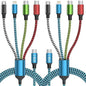 Travel Dual Type-C 4 in 1 Charging Cable, USB C Multi Charging Cable Multi Charging Cable for Multiple Devices, Phone Charging Cable Adapter 2 USB-C/IP/Micro Port for Phones Tablets Galaxy PS & More