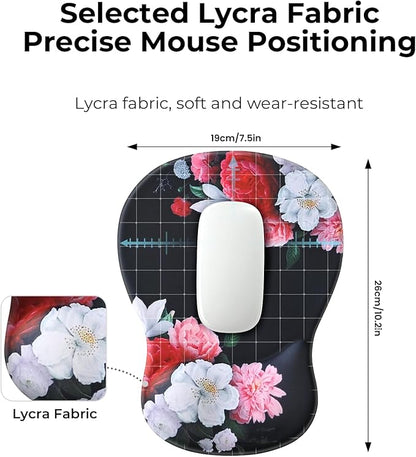 EooCoo Ergonomic Mouse Pad with Gel Wrist Rest Support Middle Concave Design, Relieve Wrist Pain Mousepad, Non-Slip Base for Laptop, Computer, Office Desk Accessories, Carpal Tunnel Syndrome