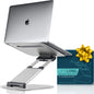 Lifelong 360° Rotating Adjustable Laptop Stand, Foldable Riser, Silver