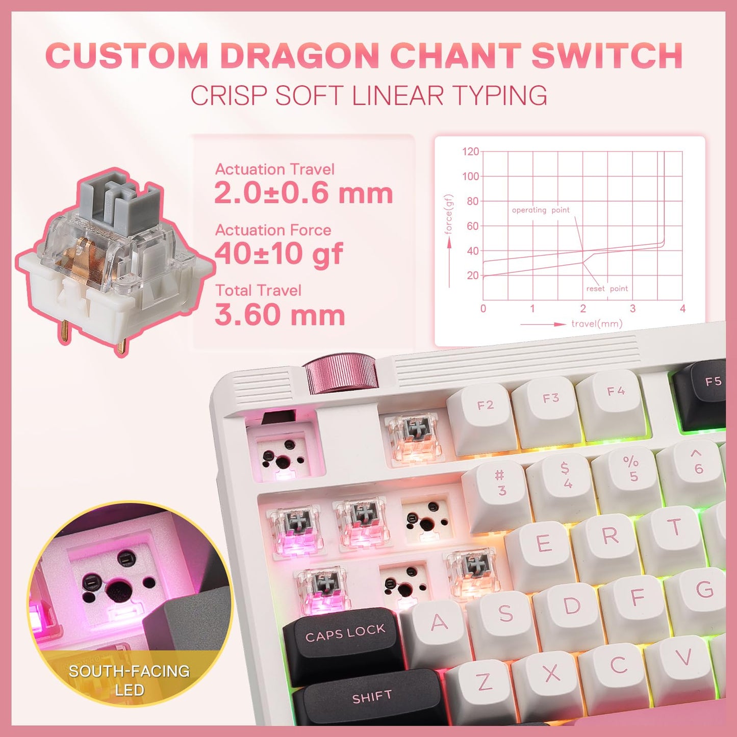 Redragon K729 80% Wired Gasket RGB Gaming Keyboard, 87 Keys TKL Mechanical Keyboard w/Knob Control, Mix-Color PBT Keycaps, Hot-Swap South-Facing Socket & 5-Layer Dampener, Custom Linear Switch