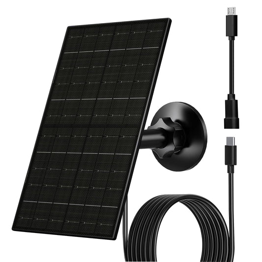 FUTUREZEN 13W Solar Panel for Security Cameras, USB-C/USB/DC, White, 1 Pack