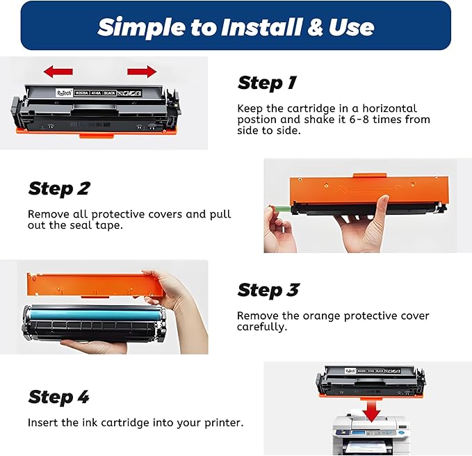 414A 414X Black Toner Cartridge - with Chip Replacement for HP 414A 414X W2020A,for HP Color Laserjet Pro MFP M479fdw M479fdn M479fdw M454dw M454dn Printer Ink, 2 Pack No Fading,No Streak