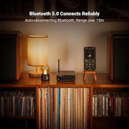 Fosi Audio Bluetooth Subwoofer Amplifier 2.1, BT30D Pro Subwoofer Amp with TPA3255 Chips 165W x2+350W & Bass Treble Control, 2.1 Channel Sub Amplifier for Desktop/Outdoor/Bookshelf Speakers
