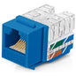 Everest 90° Angled RJ45 Cat6A Keystone Jacks 20-Pack in Blue - Slim Profile Female RJ45 Connectors - Cat 6A Keystone Jack - Compatible with 90° Angled Speed Termination Tool - easyJACK (B094WB91H3)