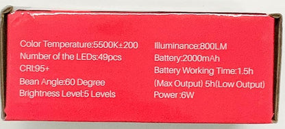 ULANZI VL49 2000mAh LED Video Light w 3 Cold Shoe, Rechargeable Soft Light Panel, Portable Photography Lighting for DJI OSMO Sony DSLR Canon Camera GoPro Vlogging