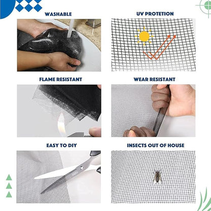 Window Screen Repair Kit - 59" x 106" Screen Door Replacement Fiberglass Screen Mesh with All Screen Tools for Sliding Door and Patio Screen Door Replacement, TOOLTRIZ