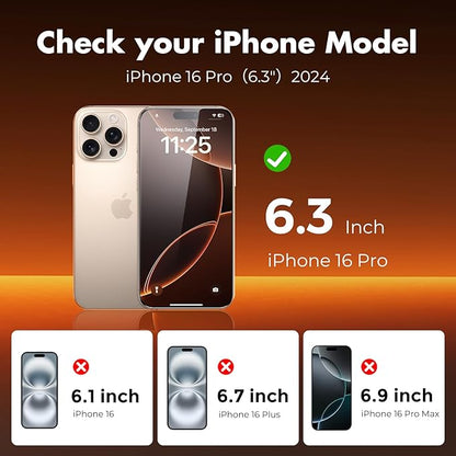UNBREAKcable 3-Pack Screen Protector for iPhone 16 Pro, Double Shatterproof Tempered Glass [Easy Installation Frame] [9H Hardness] [99.99% HD Clear] [Case Friendly] for iPhone 6.3 inch