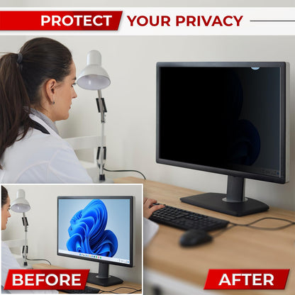 SightPro 22 Inch 16:10 Computer Privacy Screen Filter for Monitor - Privacy Shield and Anti-Glare Protector