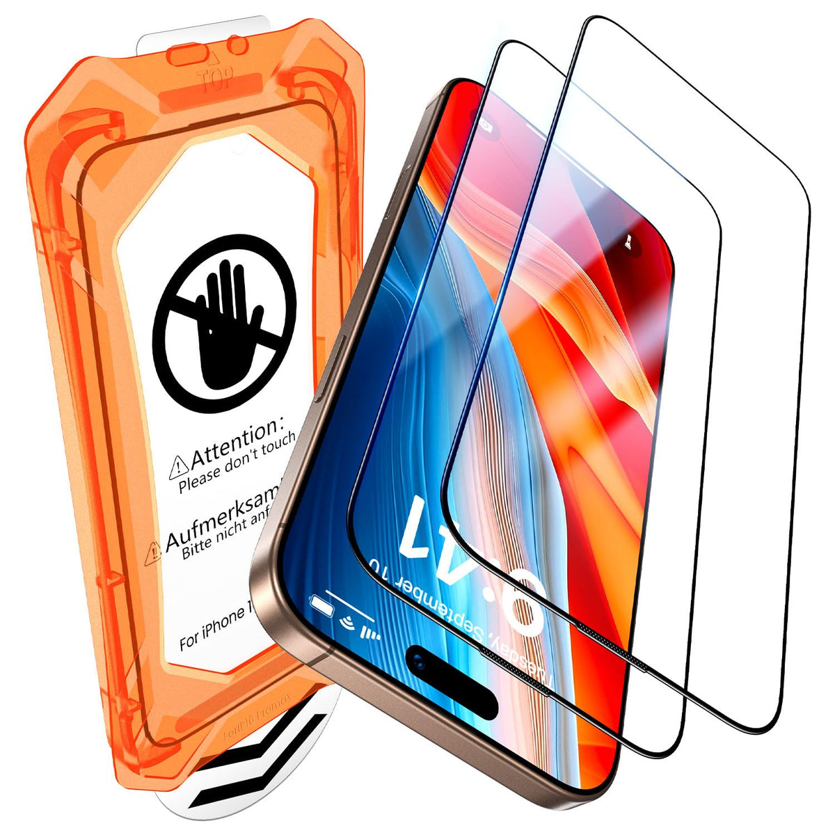 UniqueMe for iPhone 15 Pro Privacy Screen Protector-2 Packs