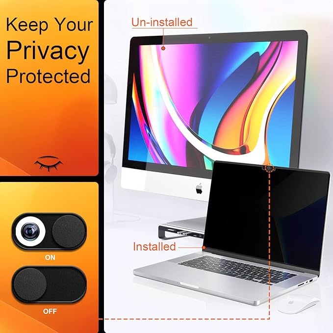 Privacy Screen MacBook Pro 16 Inch 2021-2024 (M1-M2-M3-M4,), Magnetic Removable Anti Blue Light Glare Filter Privacy Screen Protector