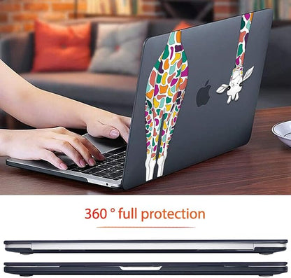 Mektron for MacBook Pro 16 Case A2141 2020 2019 Release, Matte Black Colorful Giraffe Smooth Hard Shell Cover 16 inch Laptop Case w/Keyboard Skin & Screen Protector & Dust Plug