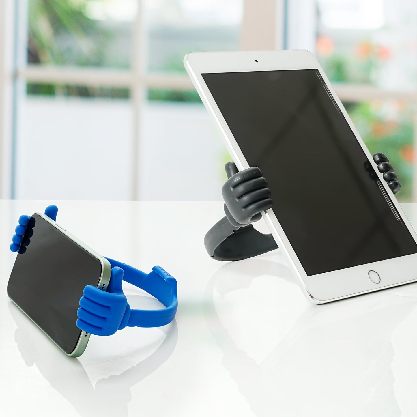 Honsky Cell Phone Stand Holder, Thumbs Up Lazy Phone Stand, Universal Adjustable Flexible, Cute Perfect Valentine's Day Gifts for Him/Her,Gifts for Couples, Compatible with Cell Phones & Tablets,Black