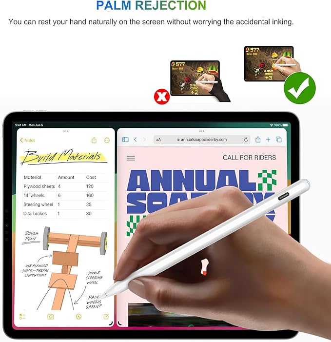 Pencil 2nd Generation Magnetic Wireless Charging: HATOKU Stylus Pen with Tilt Sensitvity Palm Rejection for iPad Air 3 4 5th M2 M3 - iPad mini 5 6th - iPad 6 7 8 9 10 11 Gen - iPad Pro 11" 12.9" M4