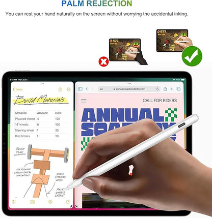 Pencil 2nd Generation Magnetic Wireless Charging: HATOKU Stylus Pen with Tilt Sensitvity Palm Rejection for iPad Air 3 4 5th M2 M3 - iPad mini 5 6th - iPad 6 7 8 9 10 11 Gen - iPad Pro 11" 12.9" M4
