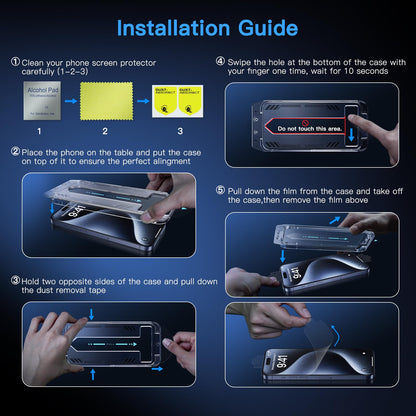 Uyiton Anti-Blue Light for iPhone 15 Pro Screen Protector - Unbreak-Glass Easy to Install Full Coverage Case Friendly Scratch Resistance 9H Tempered Glass Screen Protector for iPhone 15 Pro, 2 Pack