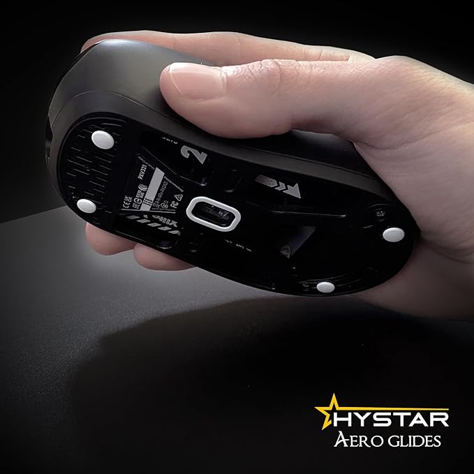 Hystar® Aero Glides | 40 Dot Mouse Skates for Glass Mousepad | High-Density PTFE | Rounded and Polished for Quiet Use