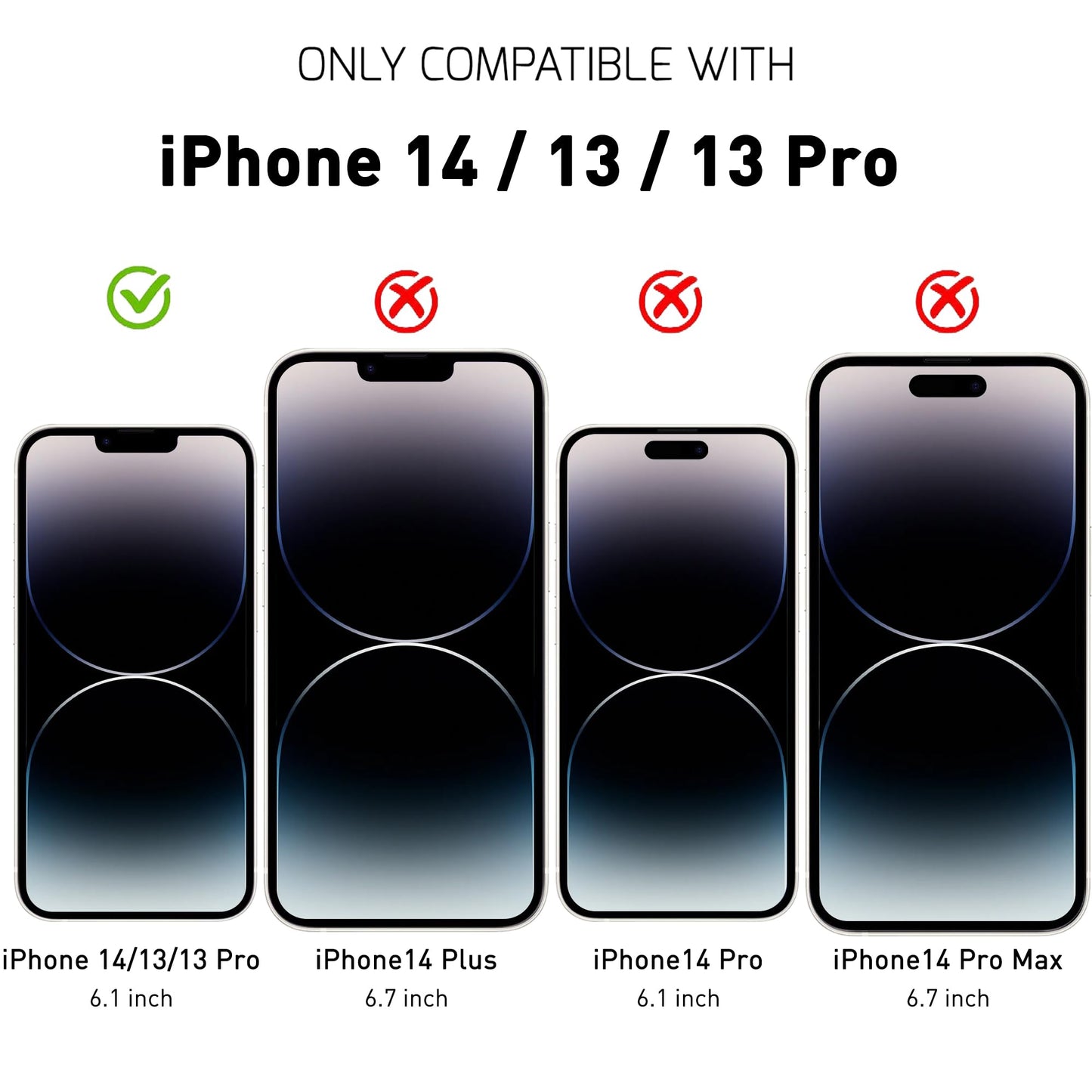 MASETECH iPhone 14/13/13 Pro Screen Protector Tempered Glass and Installation Tool Compatible with Apple 2022 (2 Pack)
