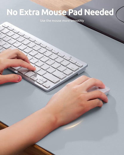YSAGi Leather Desk Pad Protector, Office Desk Mat, Large Mouse Pad, Non-Slip PU Leather Desk Blotter, Laptop Desk Pad, Waterproof Desk Writing Pad for Office and Home (Light Grey, 23.6" x 13.8")
