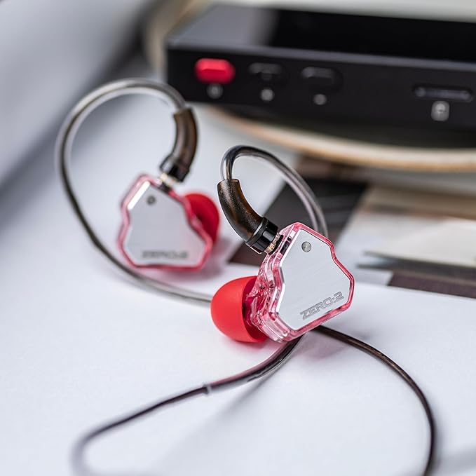 Linsoul 7Hz x Crinacle Zero:2 in Ear Monitor, Updated 10mm Dynamic Driver IEM, Wired Earbuds Earphones, Gaming Earbuds, with OFC IEM Cable for Musician (Pink, Without MIC)
