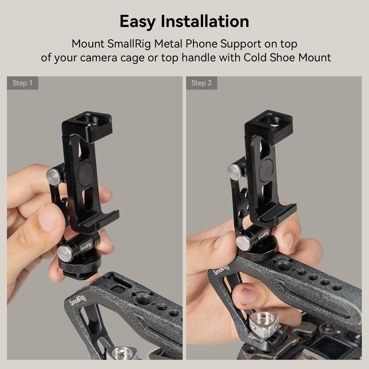 SMALLRIG Universal Phone Holder Mount with Cold Shoe - 4382