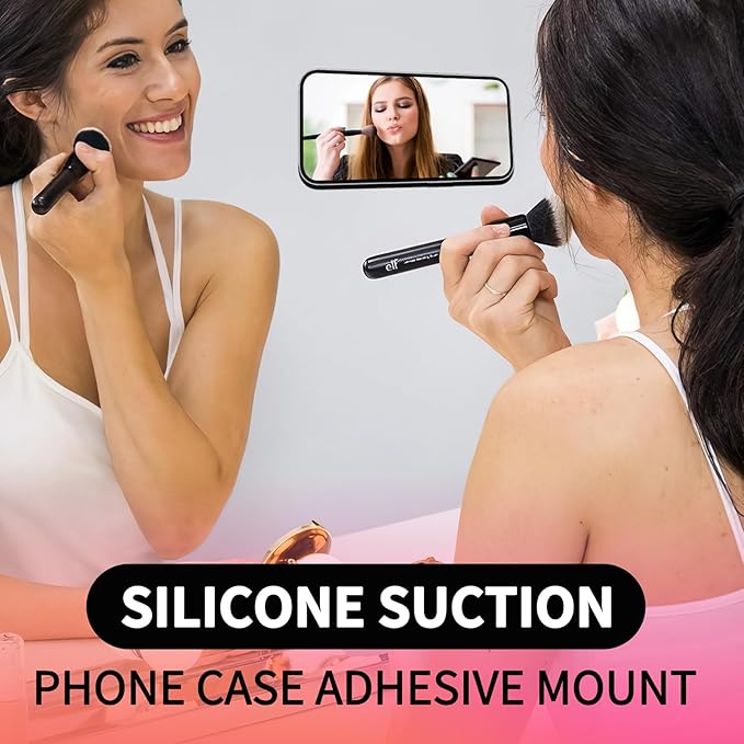 ZYCCER Double Sided Silicone Suction Phone Holder Mount,Compatible with iPhone and Android Cases Hands-Free Mirror Shower Phone Mount Strong Grip Holder (Red, Single Sided 1PCS)
