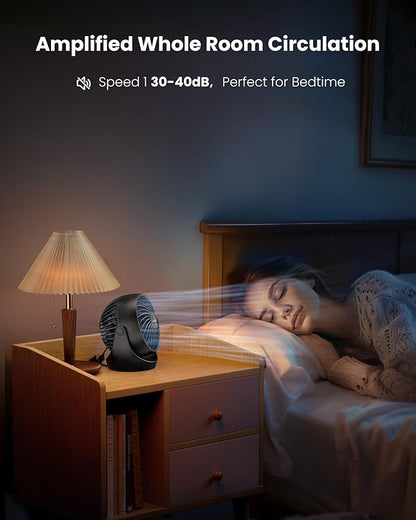 Gaiatop Desk Fan, 5-Inch Portable Electric Table Desktop Air Circulator Fans, Small but Powerful with 3 Speed 360° Adjustable Tilt for Cooling Home Dorm Office Bedroom Bathroom Kitchen, Black