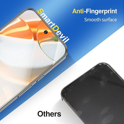 SMARTDEVIL [3+1 Pack Screen Protector For Google Pixel 9 Pro XL With Camera Lens Protector, FingerPrint Reader Compatible, Clear 9H Tempered Glass Film, Fast & Easy Installation, Alignment Frame