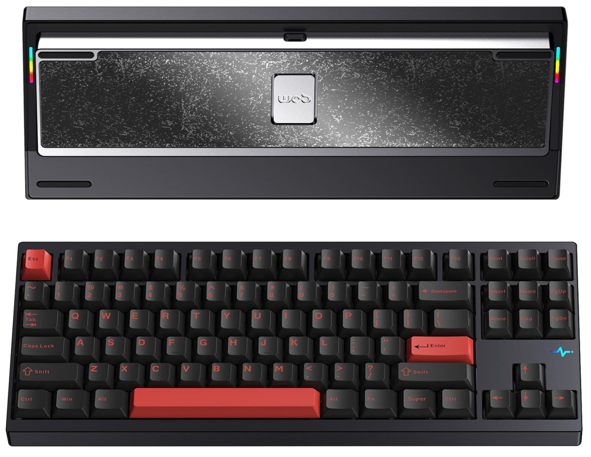 KEEBMONKEY WOBKEY Crush 80 Reboot CNC Aluminum 5-Second Quick-Release Triple-Mode Connectivity Mechanical Keyboard with Superior Acoustics (Pro Silver)