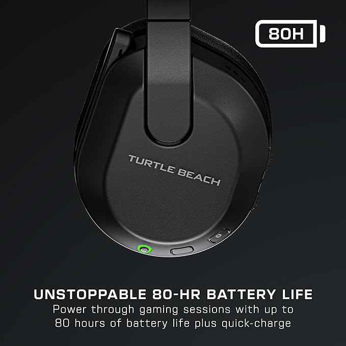 Turtle Beach Stealth 600 Wireless Multiplatform Amplified Gaming Headset for PS5, PS4, PC, & Mobile – Bluetooth, 80-Hr Battery, Noise-Cancelling Flip-to-Mute Mic, 50mm Speakers – Black