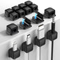 8 Pack Cord Organizer, Magnetic Cable Clips, Under Desk Management, Blue