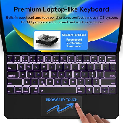 Keyboard Case for iPad Air 11-inch (M3 2025 / M2 2024) & iPad Pro 11 inch(1st/2nd/3rd/4th Generation) – Magic-Style Magnetic Keyboard Case with Multi-Touch Trackpad for 10.9” iPad Air 4th/5th Gen.