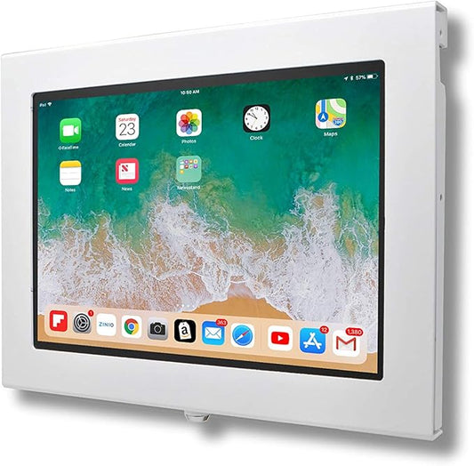TABcare Locking Security Metal Case for Apple iPad Pro 11" 2024/2025 M4/M5 for Kiosk, POS, Store, Show Display (White)