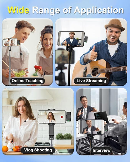 J7 Wireless Lavalier Microphone for iPhone, iPad and Android(Lightning/USB C), Mini Microphones 30 H Battery Life, 2 Pack Round Mini Mics for Video Recording YouTube TikTok Content Creator