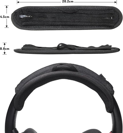 Adhiper Universal Headphone Headband Cover for Sony Beats Bose Soundcore HyperX ATH Skullcandy JBL Jabra, Headband Cover Cushion Protector for Sony XM4, XM5 & Beats Studio Pro/Solo4 Headphones - Black