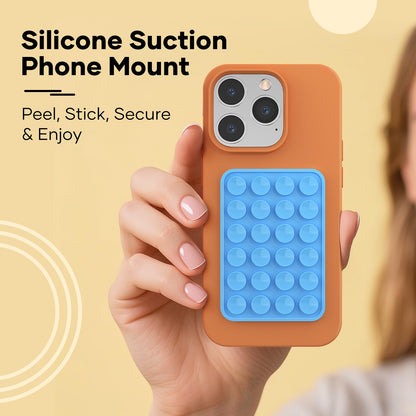Silicone Phone Sticky Grip, Suction Phone Case Mount for iPhone and Android, Hands-Free Sticky Cell Phone Grip, Mobile Fidget Mirror Holder for Selfies and Videos