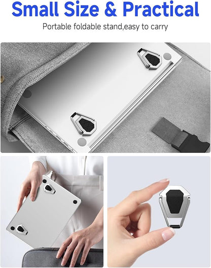 Portable Laptop Stand, Mini Aluminum Keyboard Riser,Foldable Cooling Pad,Ergonomic Adjustable Laptop Stand Holder for 11.6-17 Inch Laptops for MacB00k Air/Pro,Silver
