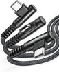 AINOPE Right Angle USB Type C Cable [3-Pack 3.3ft/6.6ft/10ft] 3.1A Fast Charging USB to USB C Cable, Nylon Braided USB C Charging Cable Compatible with Galaxy S21+ Ultra, iPad mini/Air/Pro, Pixel 6X