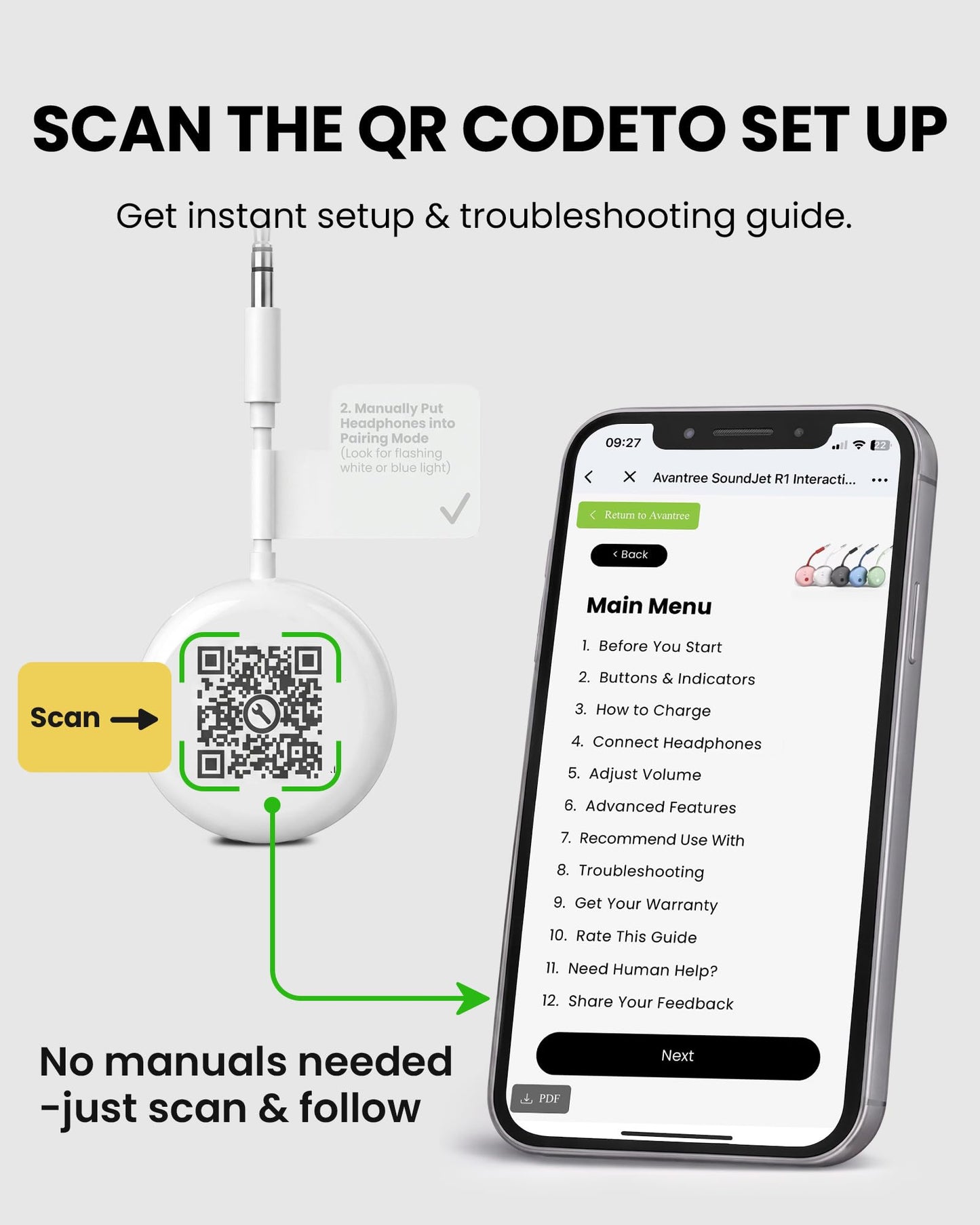 Avantree SoundJet R1 – 25Hr Airplane Bluetooth Adapter for All AirPods