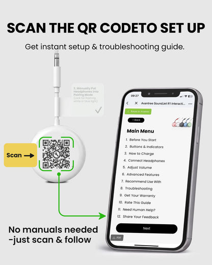 Avantree SoundJet R1 – 25Hr Airplane Bluetooth Adapter for All AirPods