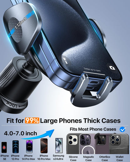 YRU [2026 Upgraded Military-Grade Metal Hook Phone Holders for Your Car