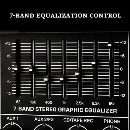 Audio Mixer 8 Channel Professional Mixer Console with 320 DSP Effects, 7-band EQ Sound Mixing Board Digital DJ Mixer w/USB Bluetooth MP3 for Recording, Independent 48V Power & Mute Button